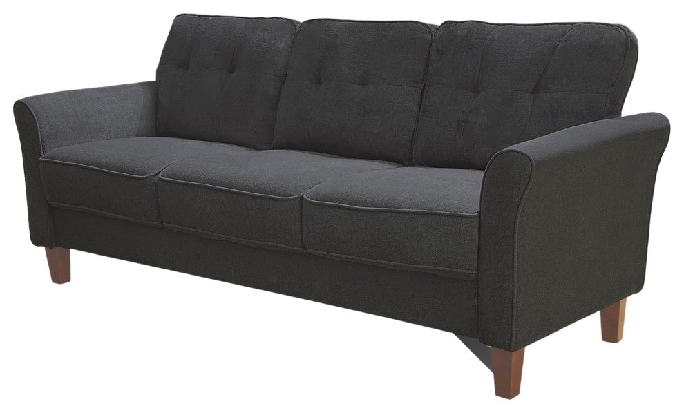 The Ayla I - Polyester Flared Arm Sofa, Light Gray