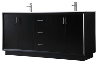 72" Double Bathroom Vanity, Black
