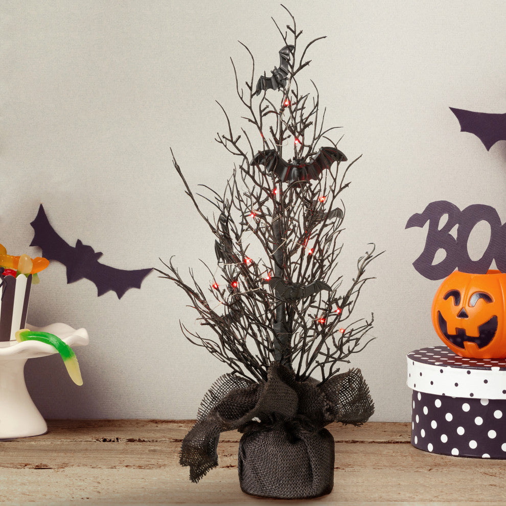 20"H Halloween Lighted Bats Table Tree Decor