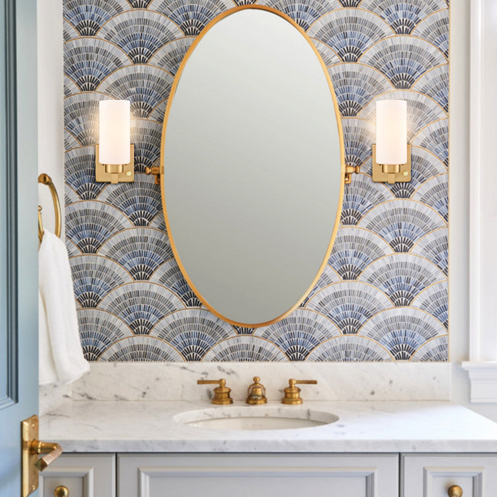 Modern Brass Wall Sconce With Plug, Cord