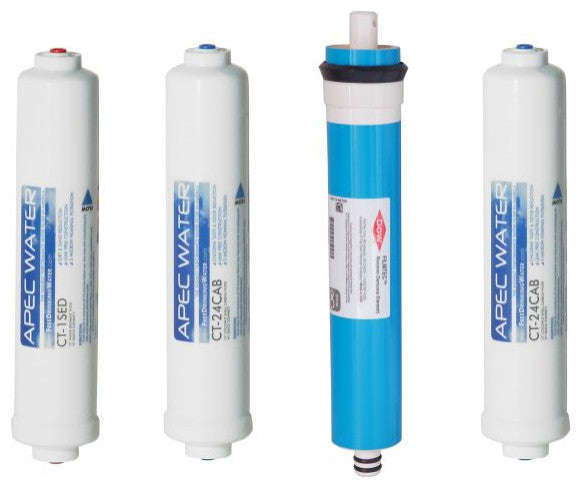 APEC 90 GPD Complete Replacement Filter Set for Countertop RO System (Stage 1-4)