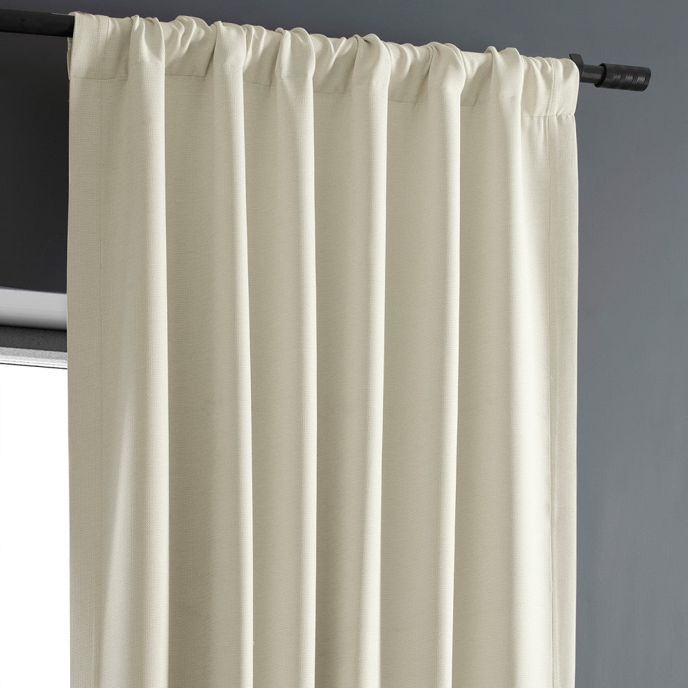 Cottage White Bellino Blackout Room Darkening Curtain Single Panel, 50"x108"