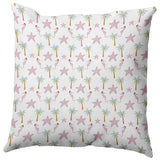 Christmas Beach Pattern Accent Pillow, Light Pink, 20"x20"