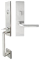 Cologne Lever, Mortise Entry Handleset, Left Hand, Satin Stainless Steel