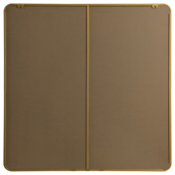 Ellis Soft Corner Metal Square Mirror 48x48 Inch, Brass