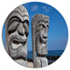 Hawaiian Tiki Gods, Landscape Disc Metal Wall Art, 23"