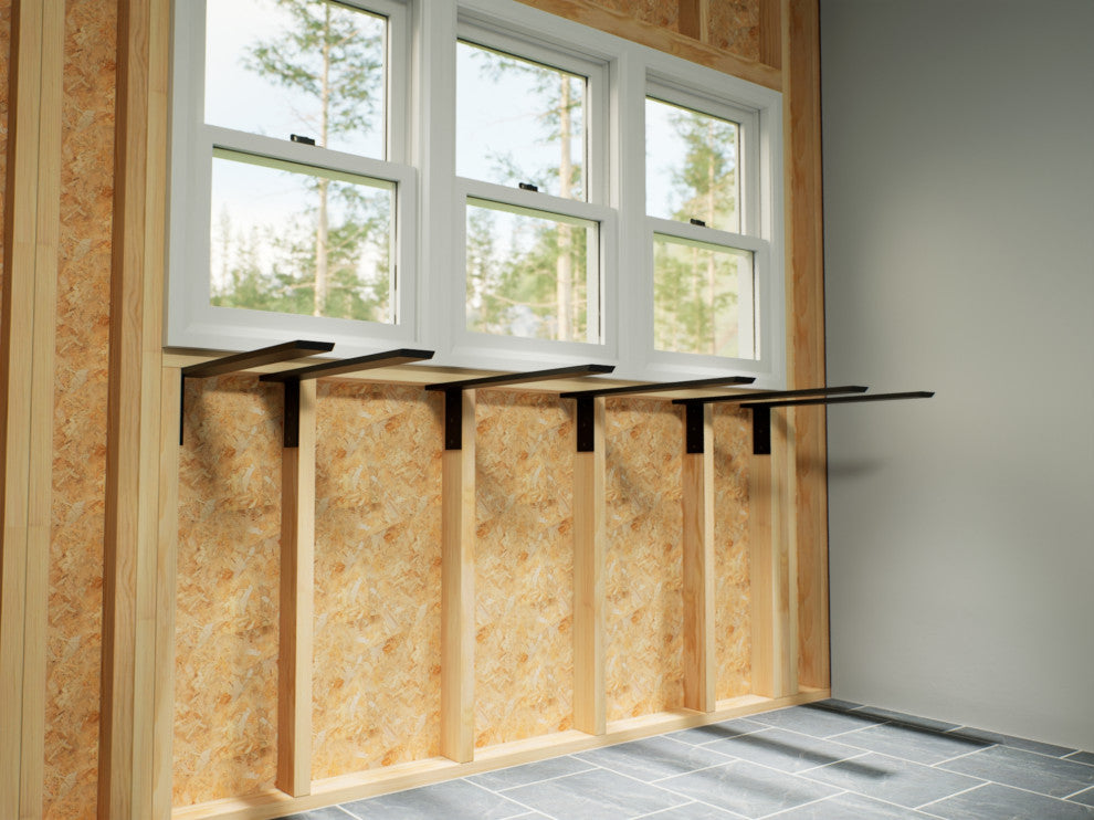 Countertop Support Bracket Cabinet Side Wall Bracket, 22", Left Angle