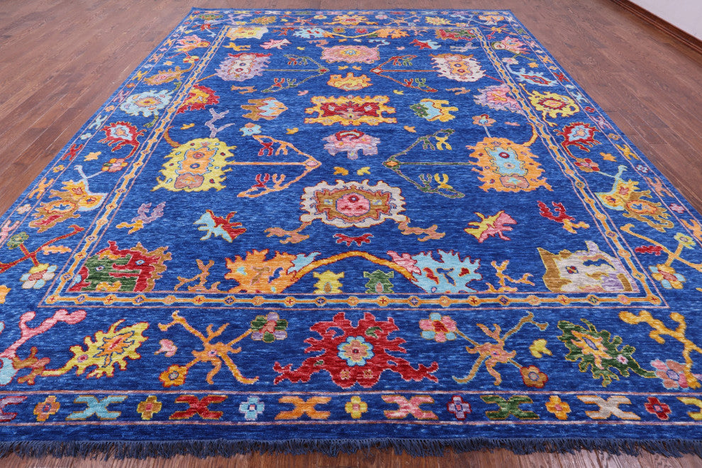 11' 11" X 14' 6" Hand Knotted Turkish Oushak Wool Rug - Q16121