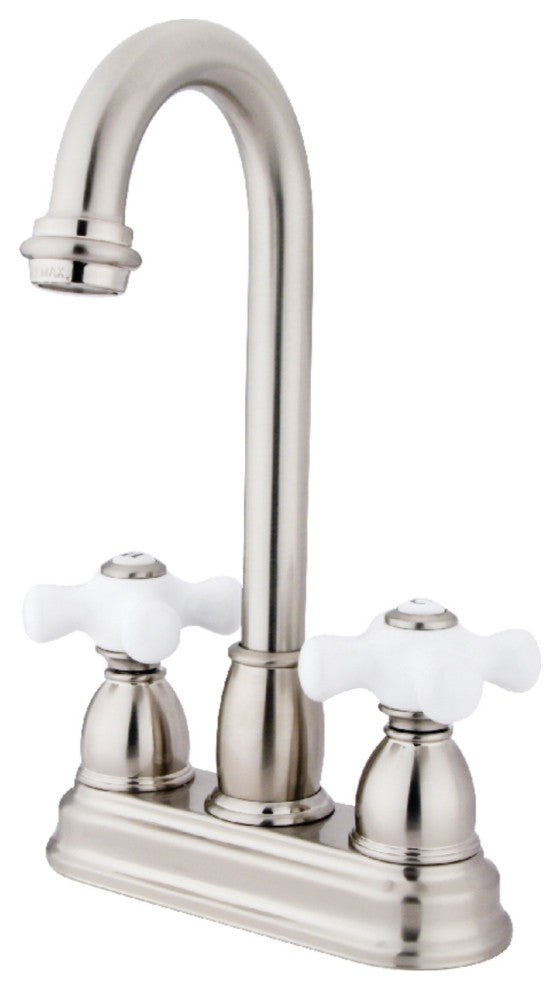 Kingston Brass 4" Centerset Bar Faucet, Brushed Nickel