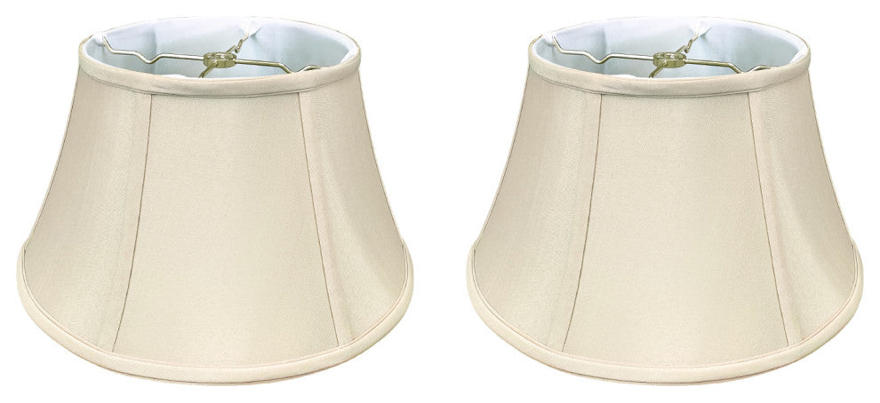 Royal Designs Shallow Drum Bell Bouillotte Lamp Shade, Beige, 9.5x15x8, Set of 2