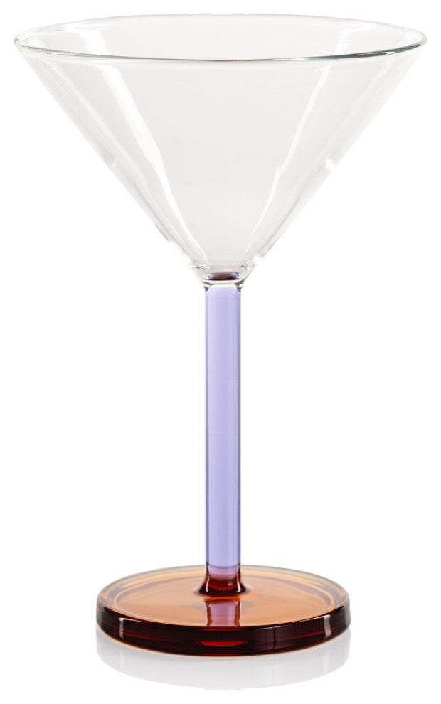 Vireo 4-Piece Martini Glass Set, Lilac & Amber