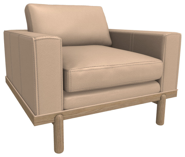 Cantor Leather Chair, Finish Shown: Dove, Leather Shown: Marcona