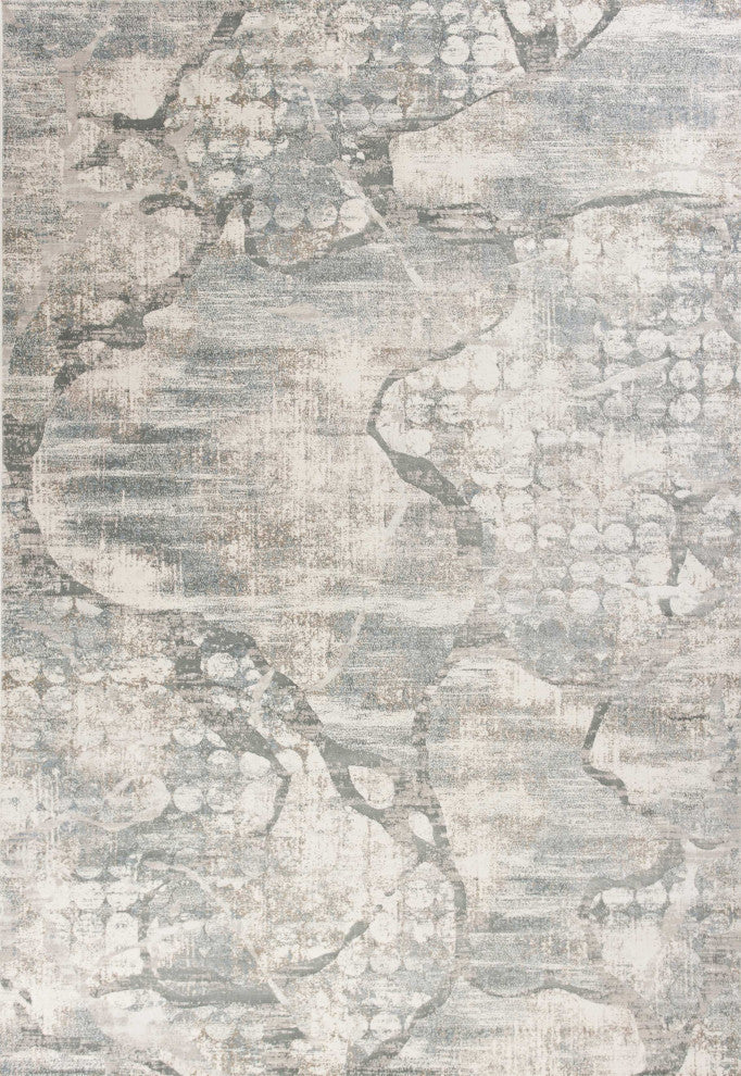 HomeRoots 8'x11' Ivory Mist Machine Woven Abstract Indoor Area Rug