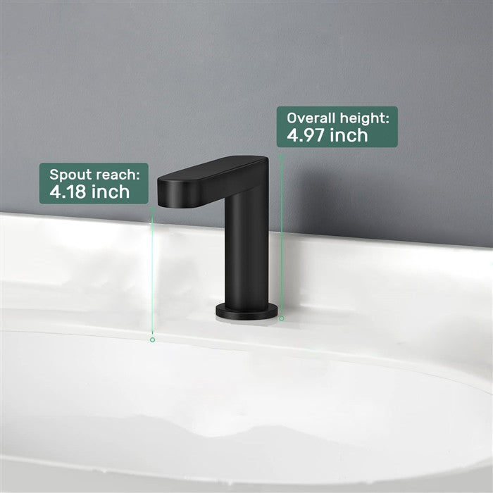 BathSelect Deck Mount Commercial Automatic Sensor Faucet Matte Black