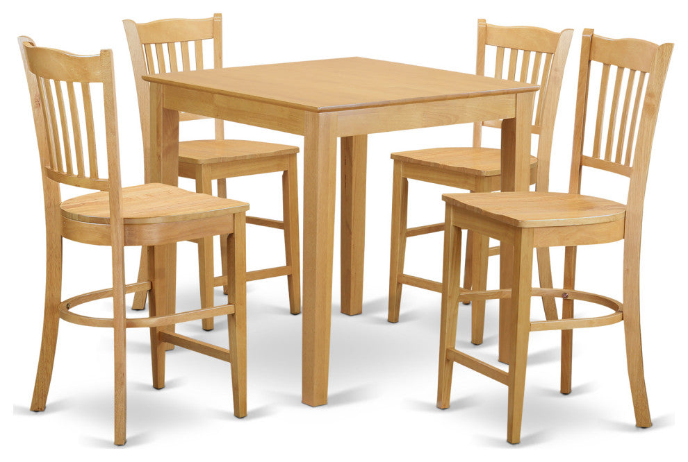 5 Pc Pub Table Set - High Top Table And 4 Counter Height Stool