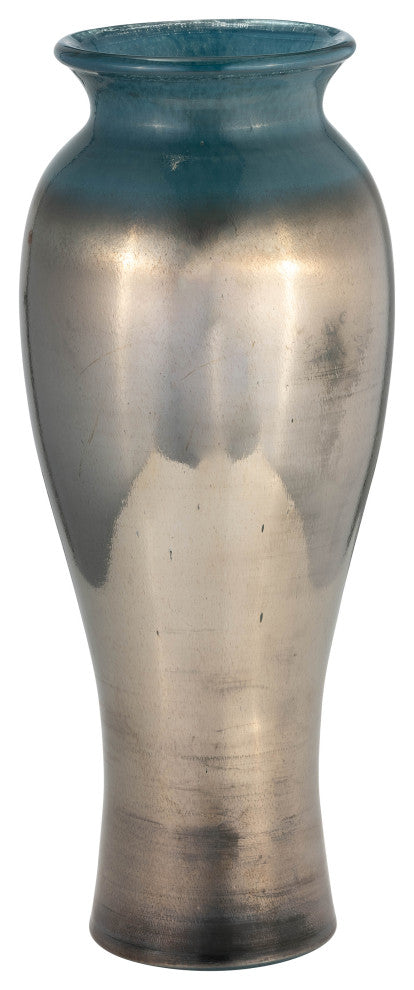 Glass, 16"H Olpe Vase, Teal