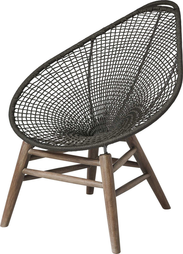 Lucida Accent Chair, Dark Gray Cord and Weathered Eucalyptus
