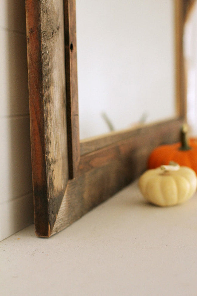 Rustic Mirror, Hobble Creek Style Barnwood With Alder Overlay, 20"x24"