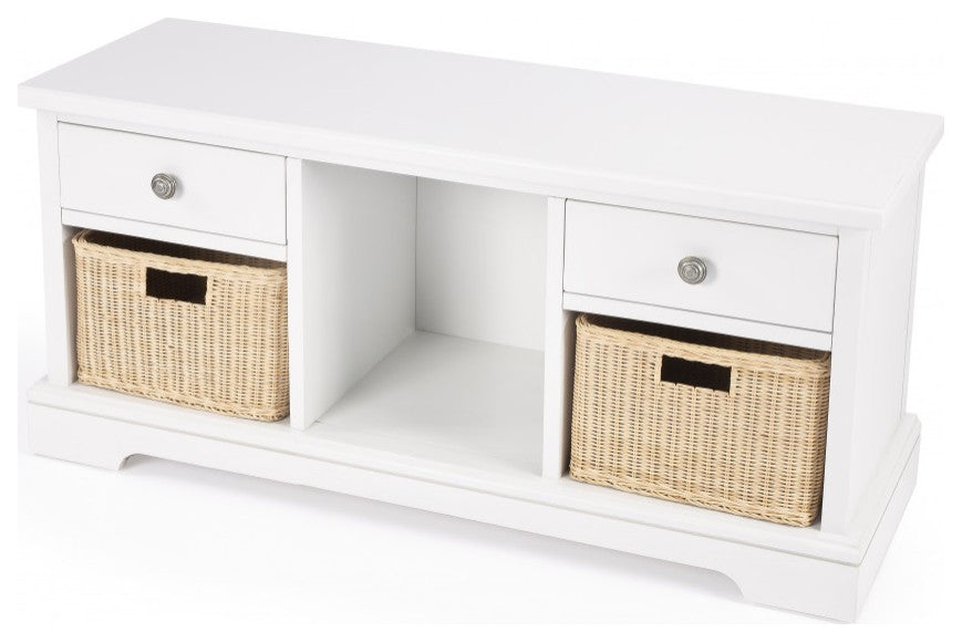 Modern Farm White Bench With Storage