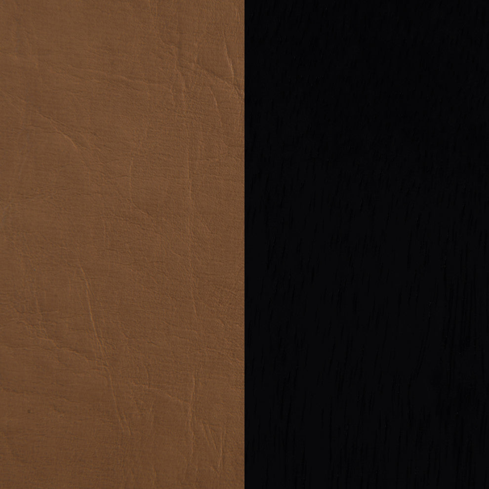 Abigail Upholstered Bed, Cognac, Twin, Vegan Leather