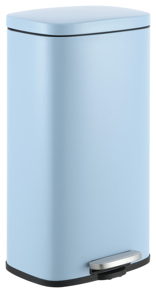 Curtis 8-Gallon Step-Open Trash Can, Light Blue