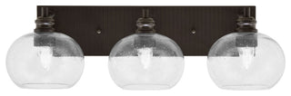 Edge 3-Light Bath Bar, Espresso Finish, 7" Clear Bubble Glass