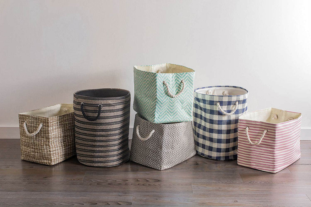 Paper Bin Chevron Gray Rectangle Large 17"x12"x12"