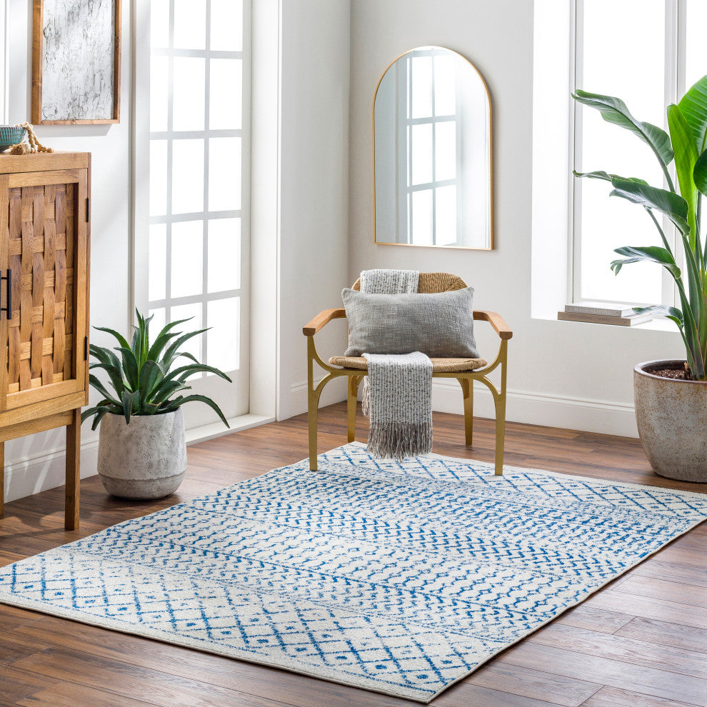 Surya Elaziz ELZ-2368 Machine Woven Area Rug, Cream, 6'7" x 9'