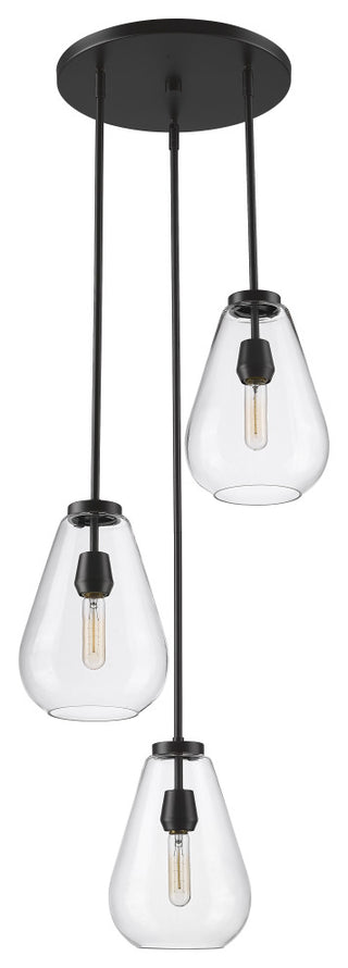 Z-Lite 3-Light Chandelier,Matte Black