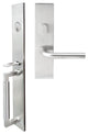 Cologne Lever, Mortise Entry Handleset, Left Hand, Satin Stainless Steel, Satin