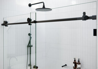56-60"x78" Frameless Sliding Shower Door, Matte Black