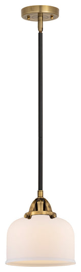 Large Bell Mini Pendant, Black Antique Brass, Matte White, Matte White