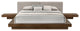 Modrest Tokyo Contemporary Platform Bed, Walnut and Gray, Queen