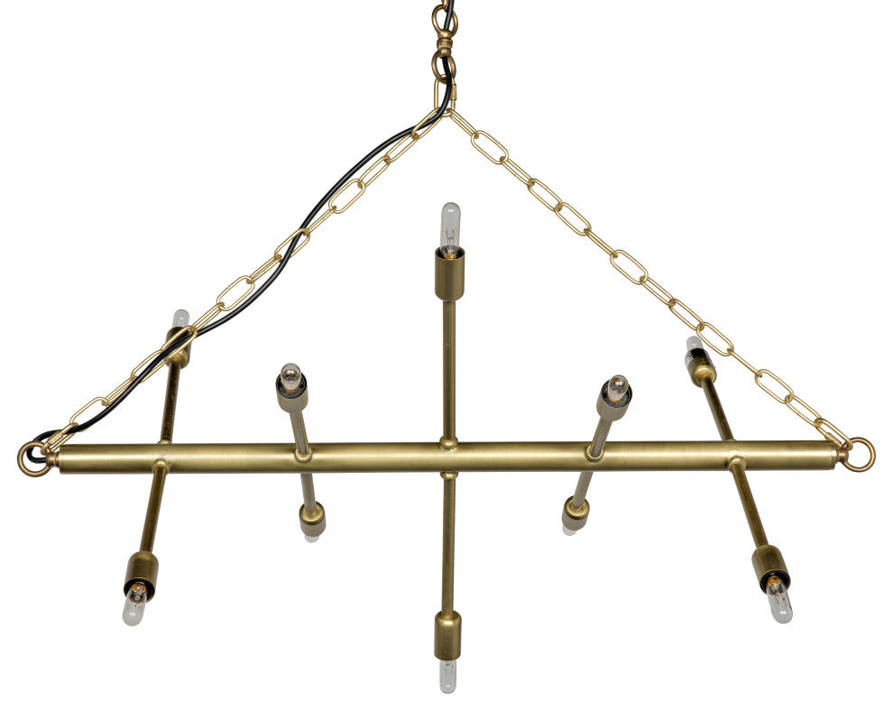 Sperato Chandelier, Antique Brass