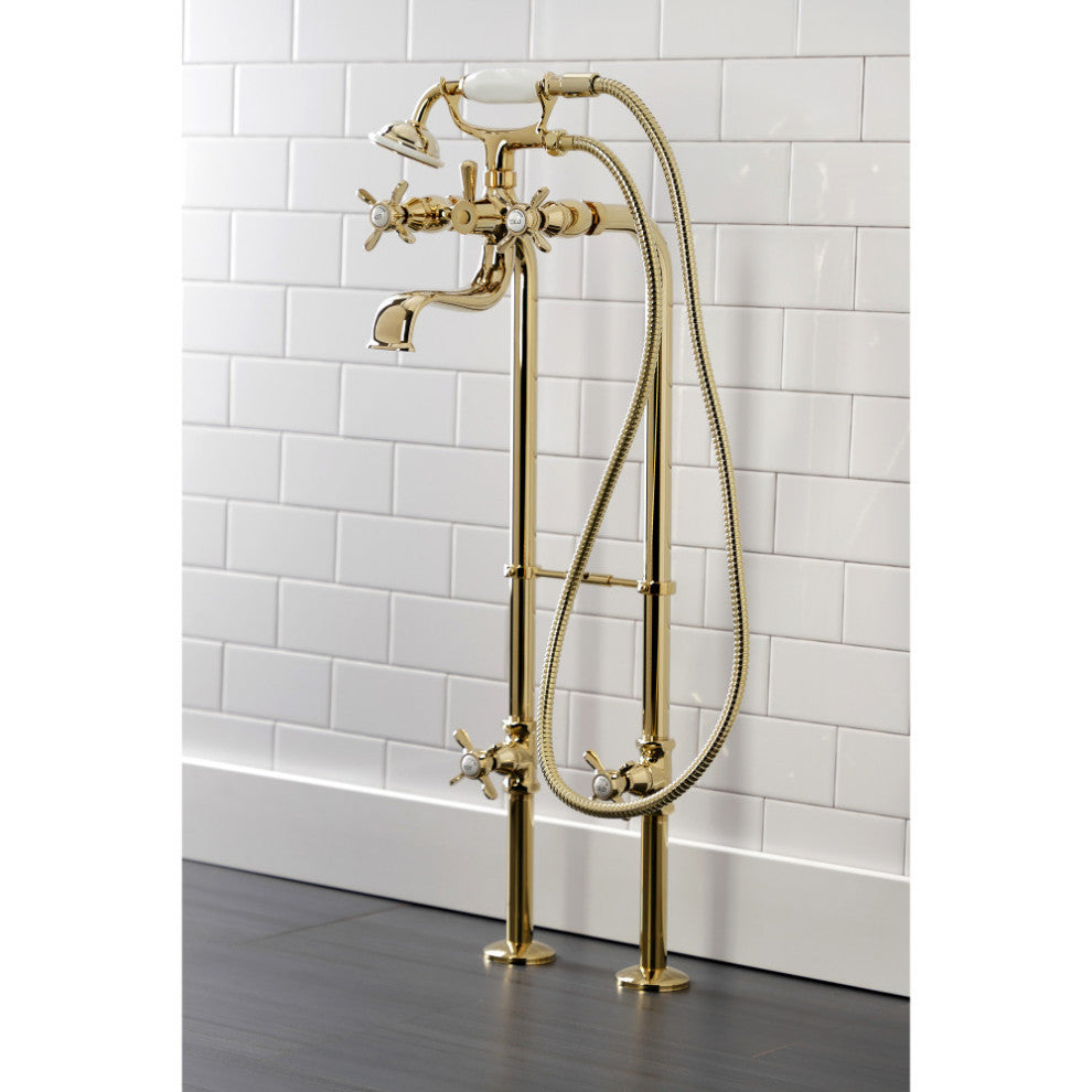 CCK246K2 Freestanding Tub Faucet Package With Supply Line, Polished Brass