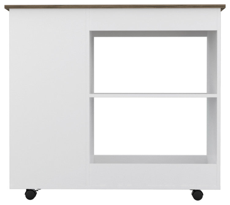 Kitchen Cart Kamizaze, Kitchen, White / Dark Brown