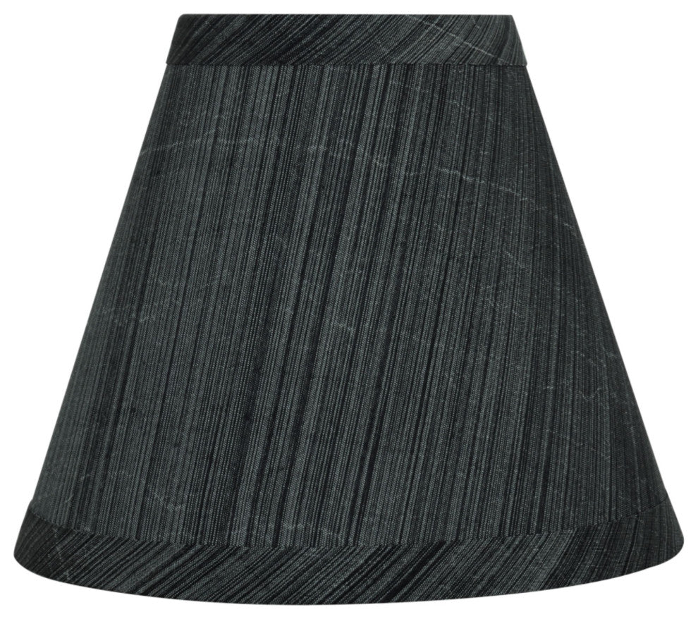 32105-6 Small Hardback Empire Chandelier Clip On Lamp Shade Gray&Black 3"x6"x5"