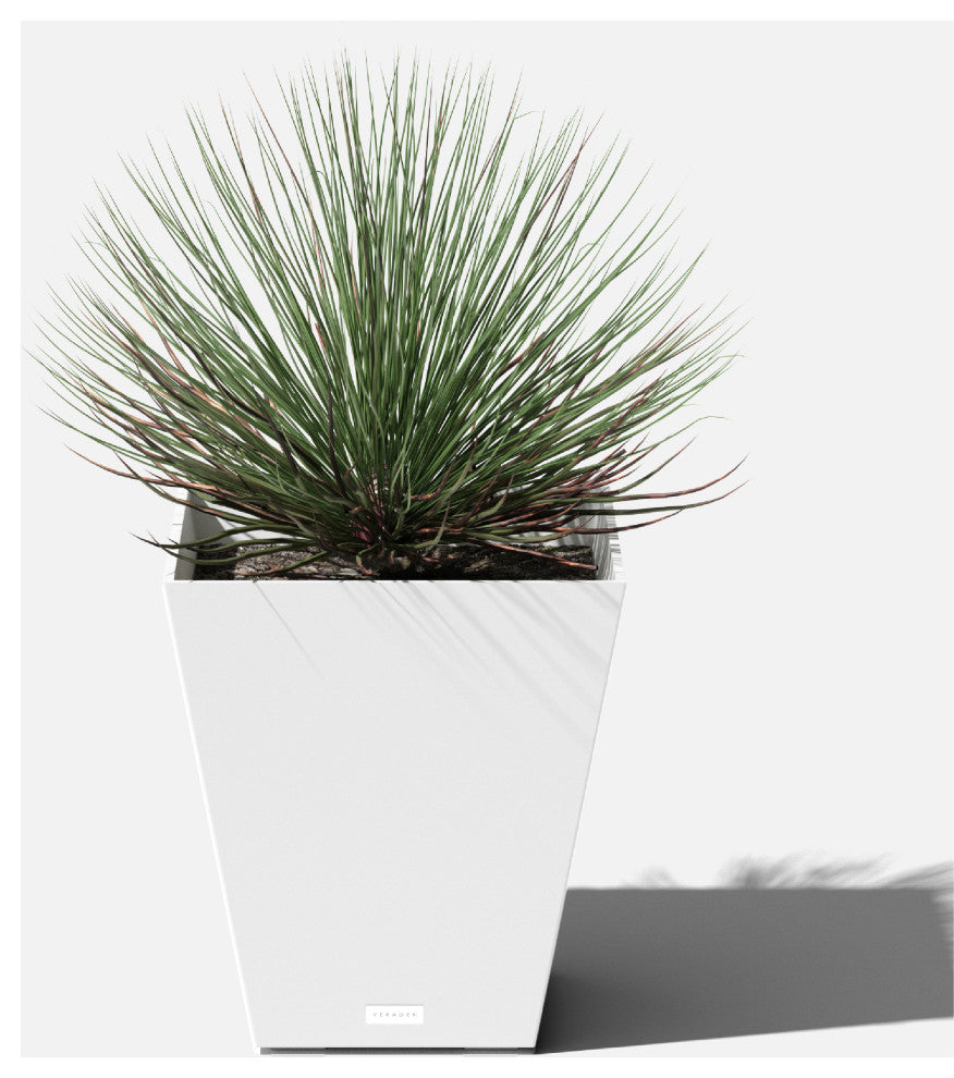 Nobleton Square Planter, White, 18 Inch, 1 Pack