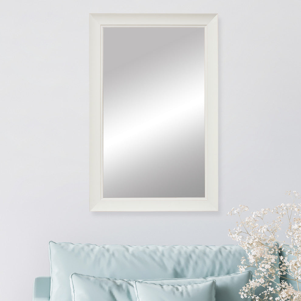 Blanco White Framed Wall Mirror, 30"x40"