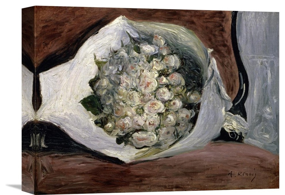 "Bouquet in a Chair" Stretched Canvas Giclee by Pierre-Auguste Renoir, 16"x12"