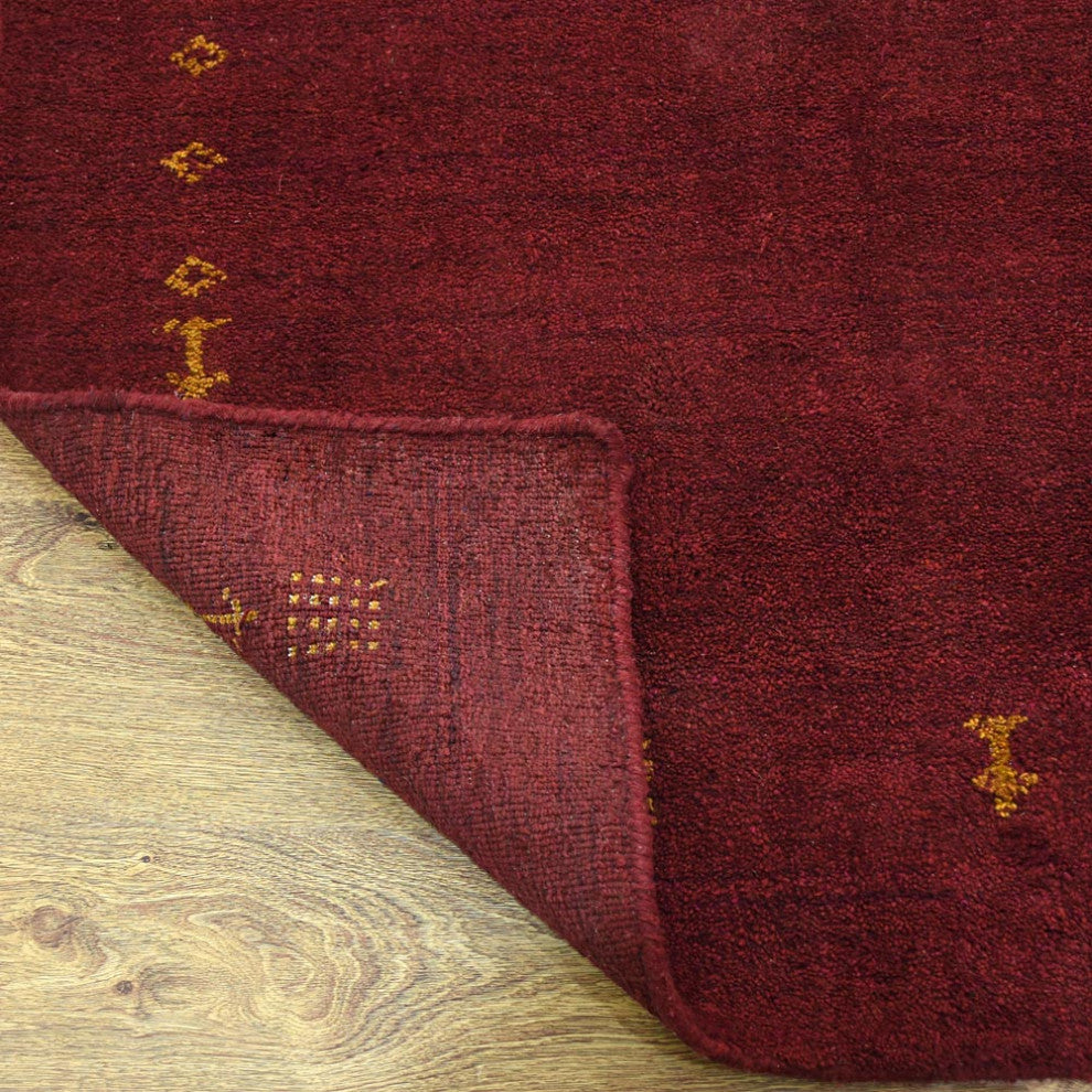 HAND KNOTTED LOOM SILK ECO-FRIENDLY AREA RUGS -6'x9',Rectangle,Red,Contemporary