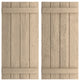 Rustic 4 Board Joined B-N-B Faux Wood Shutters, Rough Sawn, 22x36"