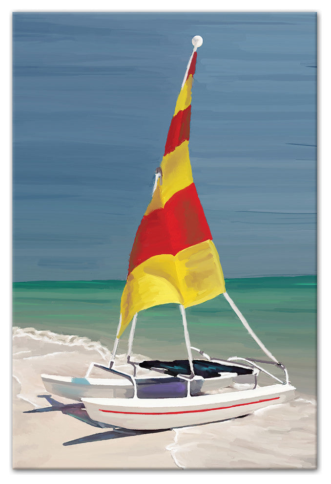 Colorful Sailboat Wall Art, 32"x48", Canvas