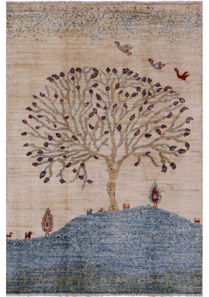 2' 8" X 3' 10" Persian Gabbeh Tribal Hand-Knotted Rug - Q12697