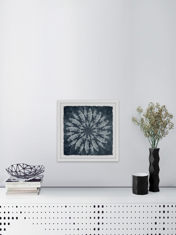 "Concentric Fish V2" Framed Painting Print, 18"x18"