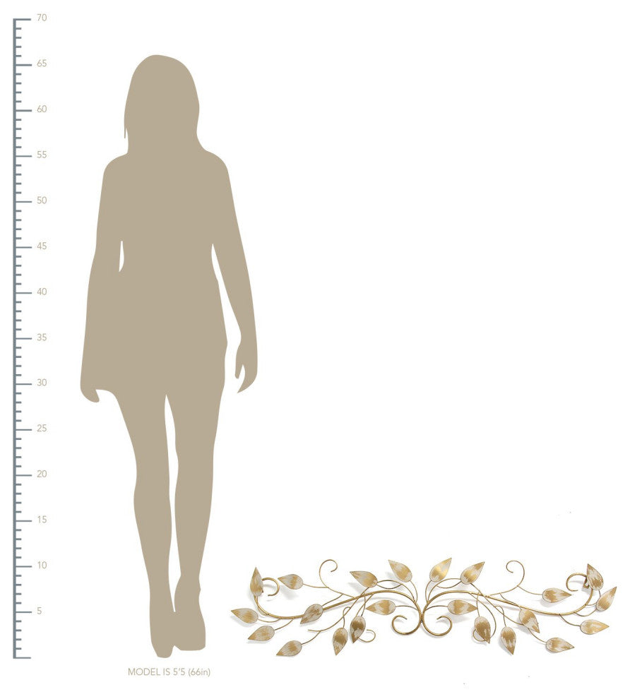 HomeRoots Brushed Gold Over The Door Metal Wall Decor