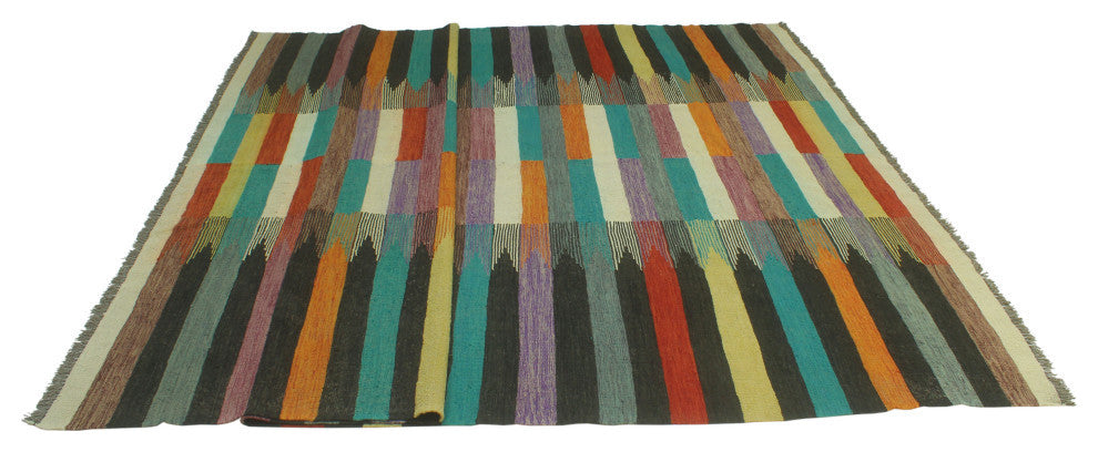 Winchester Kilim Cadena Charcoal/Ivory Rug, 8'0x11'6