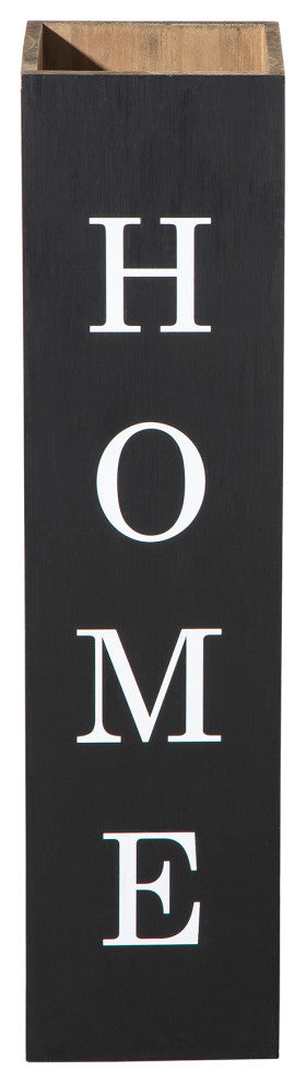30"H Double Sided Solid Wood Black Boxed "Welcome Home" Porch Sign