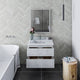 Fresca Formosa Modern 30" Rustic White Single Sink Vanity Set, Faucet Fft9131ch