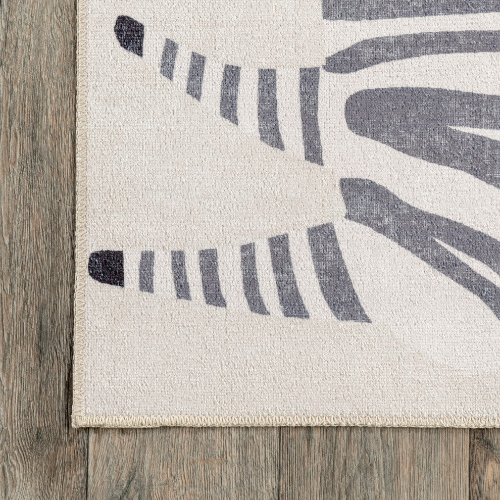 Nuloom Felipa Safari Washable Kids Area Rug, White Multicolor 7'x9'